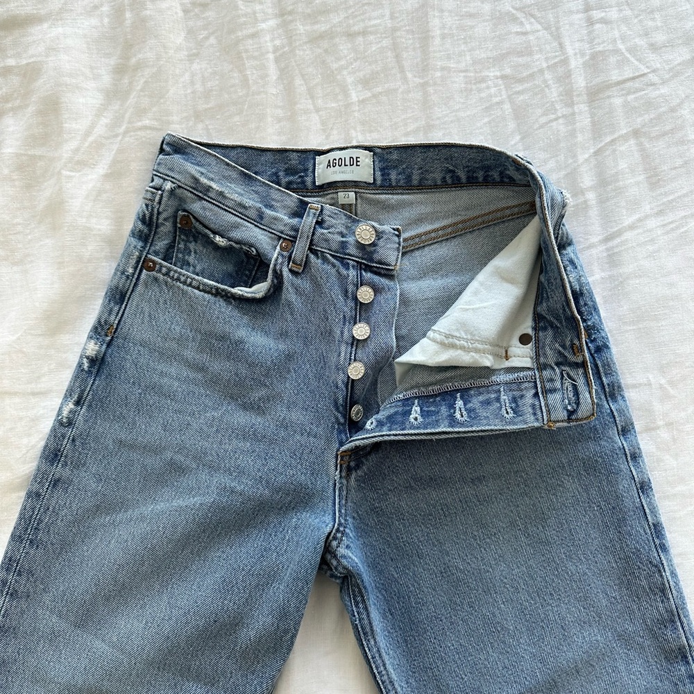 Agolde Lana Mid Rise Straight Jeans - Picture 4 of 8